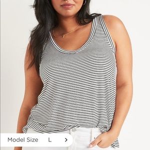 Old navy luxe v neck tank top - grey stripes